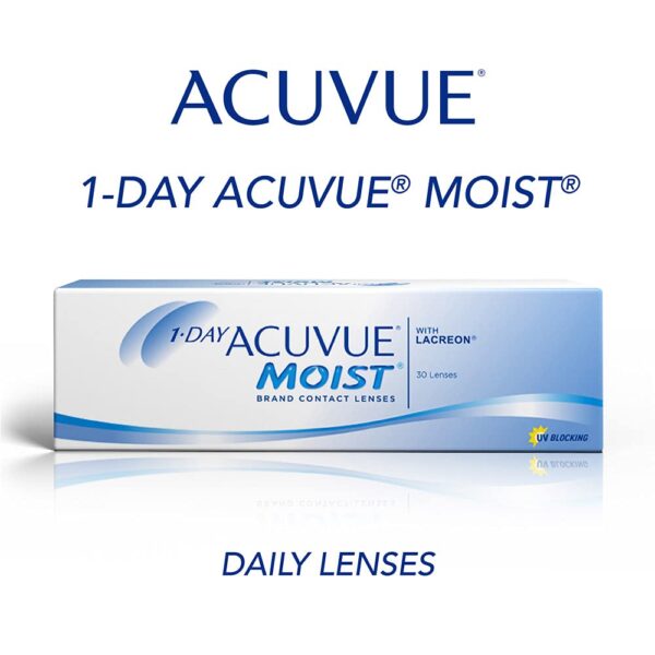 ACUVUE 1-DAY MOIST - Daily Disposable Contact lenses ( Pack of 30 Lenses) From Johnson & Johnson