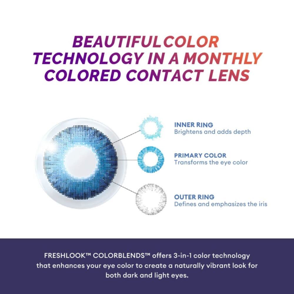 Alcon Freshlook Colorblends - Monthly Color Contact Lenses ( Gray, Pack of 2) - Image 3