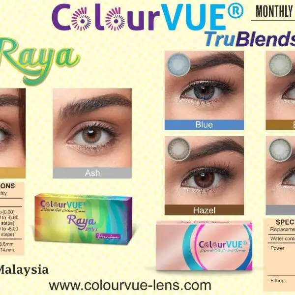 ColourVue trublends and raya series color chart by optic pharm and maxvue vision